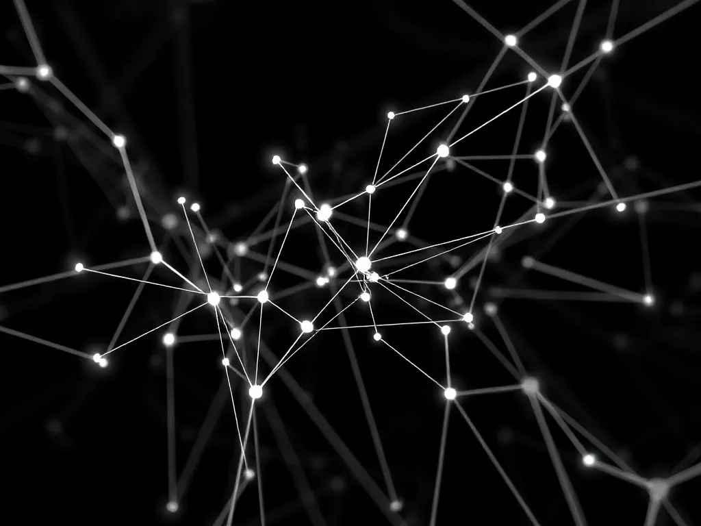 A technical grayscale visualization of a neural network arch
