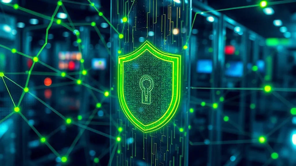 Abstract technical visualization of digital security, neural
