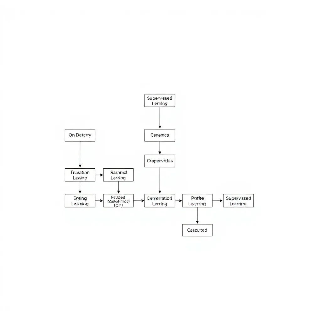 Flowchart of a supervised learning process, technical diagra
