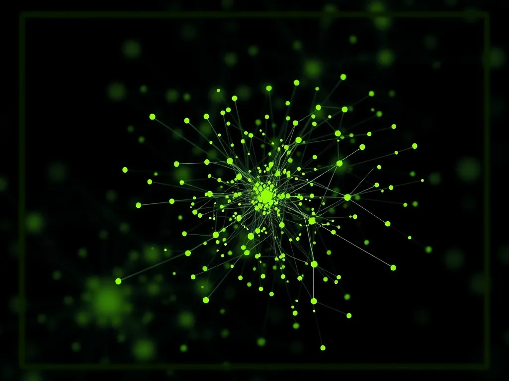 Abstract visualization of data points clustering into groups